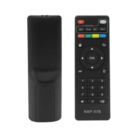 Conjunto de controle remoto de TV com caixa de botões inteligentes