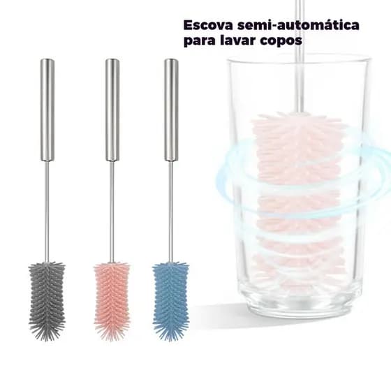 Escova de limpeza rotativa semiautomática para mamadeiras, copos de água, xícaras de chá, misturador de limpeza doméstic