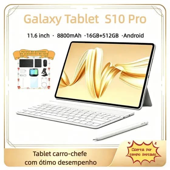 {teclado e mouse grátis}Galaxy S10 PRO 11,6 polegadas16GB+512GB 5G Computador comcartao SIM duplo para entretenimento