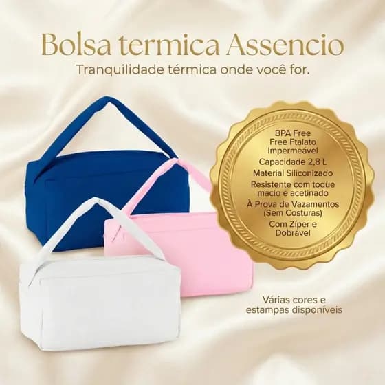 Bolsa Térmica Impermeável Multiuso Prática Lancheira Marmita Acessórios, academias, com zíper