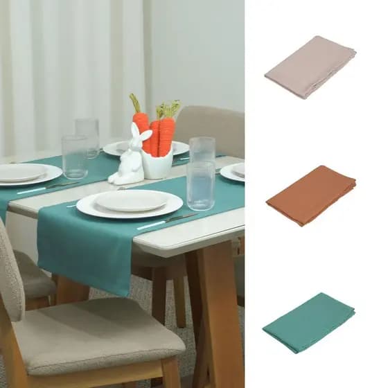 Caminho Trilho Corredor de Mesa Essence Tecido Linho 130x40cm com Bainha Páscoa