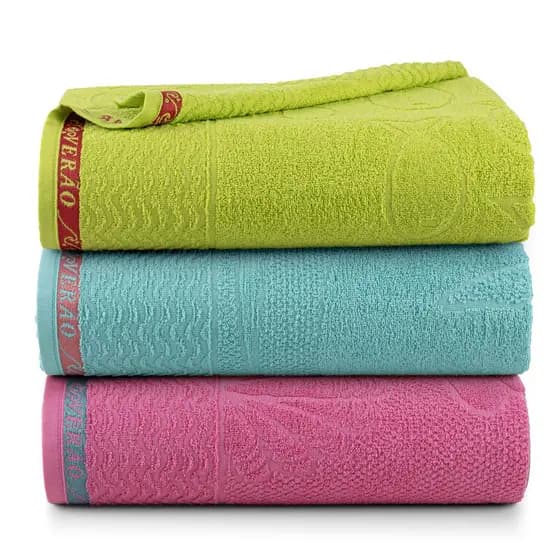Kit 3 Pçs Toalhas de Banho para Praia e Piscina Beach