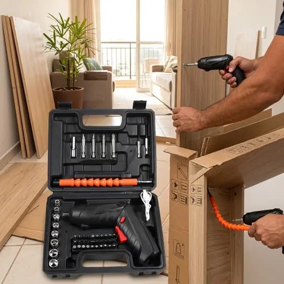 Parafusadeira Sem Fio Inteligente Mini Eletrica Recarregavel USB Torque 3Nm Parafusadeira Domestica Pratica Leve