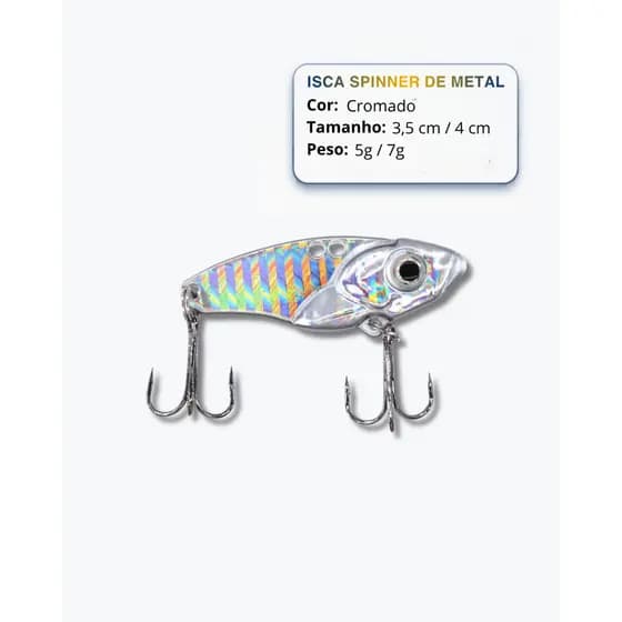Isca Artificial De Metal Spinner Ferrinho Vibração Colher 5g 7g Para Pesca De Tucunaré Tilápia Traíra bass robalo