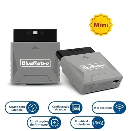 Adaptador Receptor Mini Blueretro Wireless RetroScaler Para Controle PS1 PS2 Azul