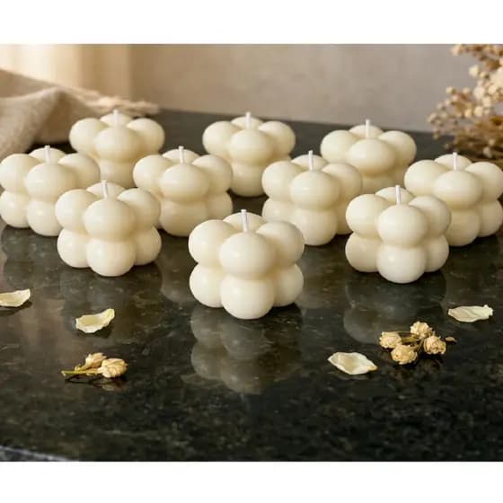 Kit 10 Velas Mini Bubble Decorativas Aromáticas Lembrancinha Festa Casamento Aniversário Premium Alta Durabilidade - 40g