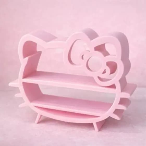 Prateleira decorativa hello kitty nicho estante rosa organizador de mesa, estante infantil