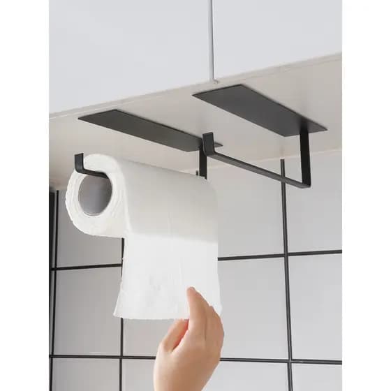 Toalheiro de cozinha sem perfuração, rolo de papel, prateleira, toalha de cozinha, envoltório de plástico, rack de armaz