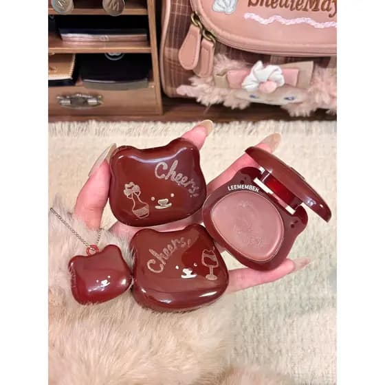 Maquiagem de vinho tinto de inverno Limeng!Lip Cheek Creme Multiuso Hidratante Blush Creme Destacando Iluminador Encolhe