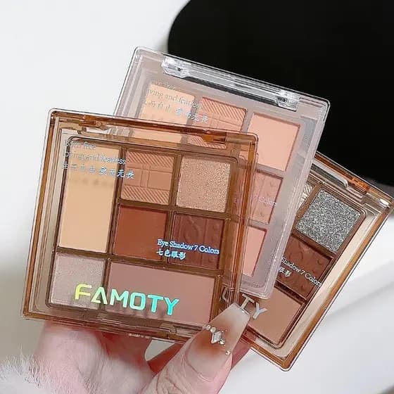 Paleta de sombras de sete cores contorno alto brilho fosco cor terra perolado Chocolate paleta de sombras uma paleta Mul
