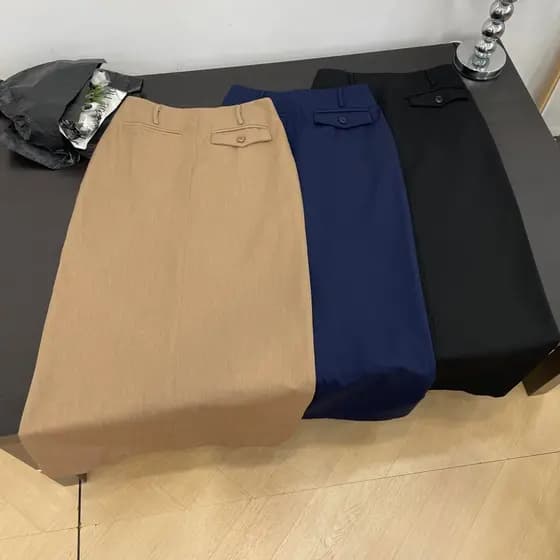 Saia outono inverno novo estilo cintura alta mais magro olhar All-Match Split Design saia reta feminina L#7