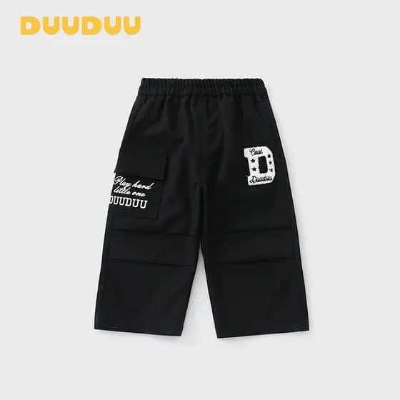 DUUUDUU Macacão de bebê calças casuais 2026 novo estilo primavera outono crianças calças pretas estilo coreano calças pa