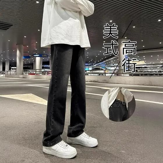 Estilo preguiçoso lavado gradiente Jeans masculino primavera outono Design exclusivo sentido fino-ajuste americano High