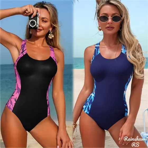 LS|Maiô Competitivo de Uma Peça com Colete Esportivo Roupa De Praia Maio Feminino Praia Maio Natação Maio Plus Size