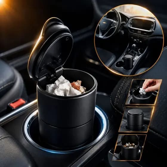 Mini Lixeira Automotiva Anti Odor Porta Moedas Ideal Uber 99 Universal