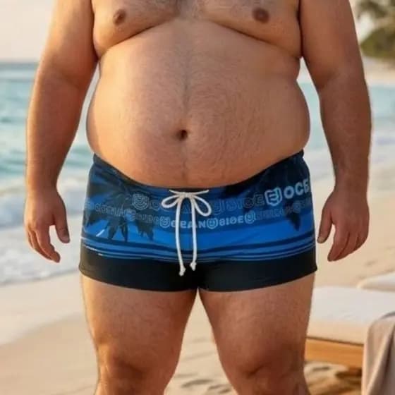 Sunga Masculina Plus Size Praia Piscina Boxer Com Forro Interno G1 G2 G3 Azul Coqueiro