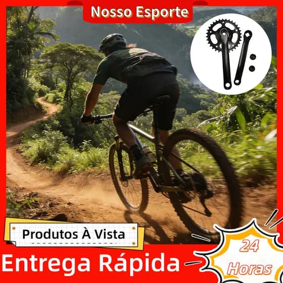 Pedivela 170mm Bike De Aço C/Coroa Única 32 Dentes Ponta Quadrada Preta Serve De GTA/GTS