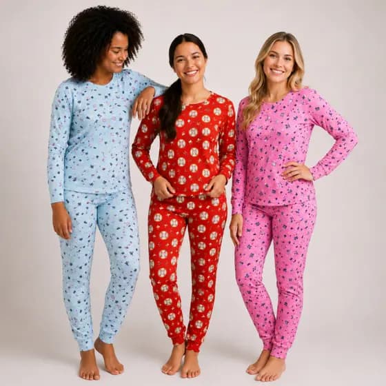 Pijama Feminino Sortido Longo Suede Aveludado Inverno Conjunto Frio Macio Confortável Manga Longa