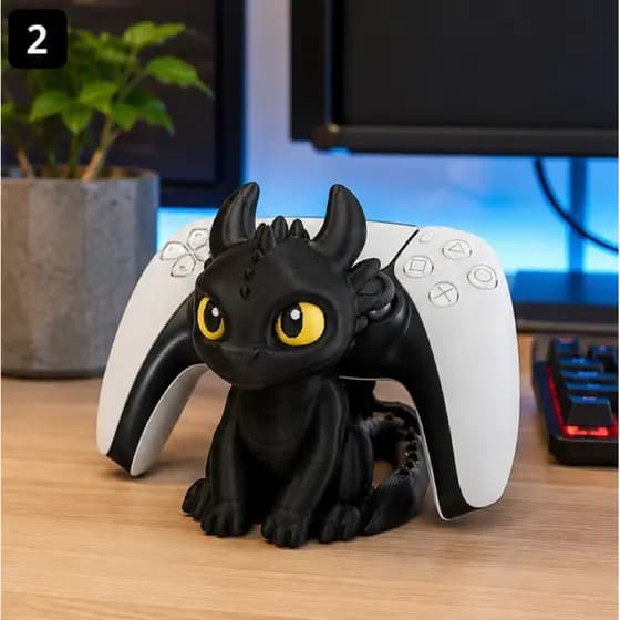 Suporte para Controle Gamer Dragão em Impressão 3D | Compatível com PS5, Xbox Series, One, Switch e Controles de Mesa