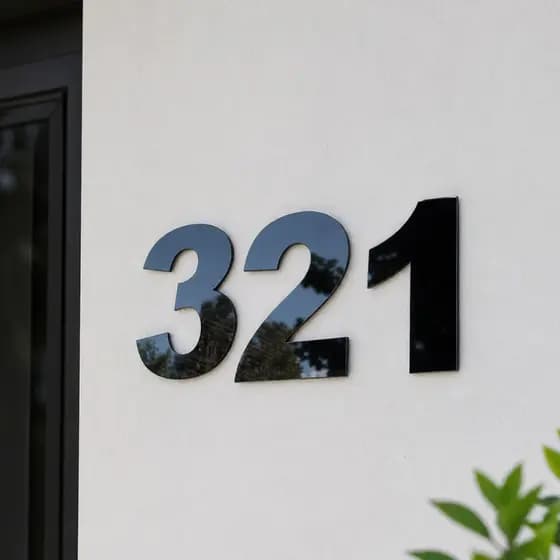 Kit Números Residenciais Acrílico Preto Número Casa Placa 15cm Com Dupla Face