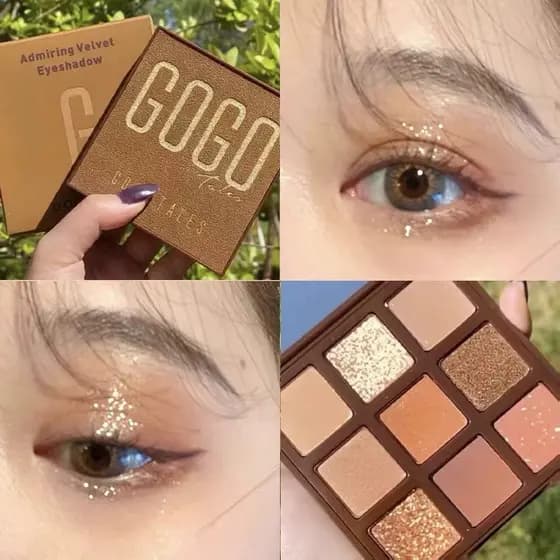 Gogotales Gogo dança paleta de sombras de nove cores fosco cor terra leite chá cor perolado diário cinza pó paleta estud