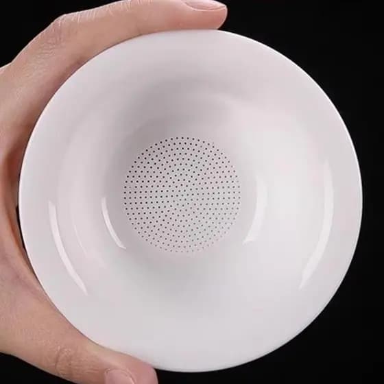 Suet Jade Porcelana Branca Integrada All-Porcelana Buraco Dreno de Chá Coador de Chá Coador de Chá Conjunto de Chá de Ce