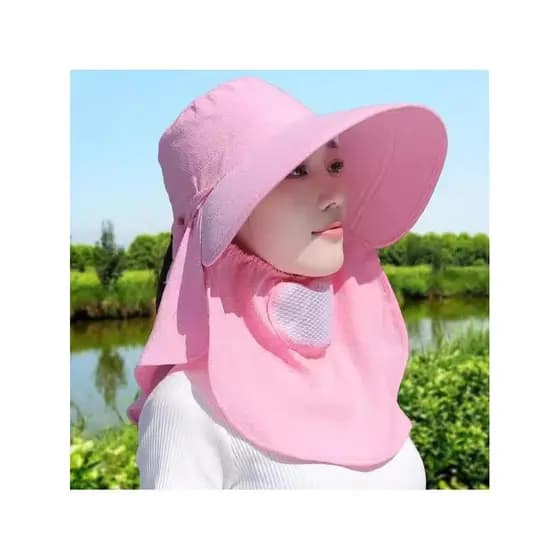 Novo estilo chapéu de sol à prova de vento Anti-poeira proteção facial pescoço feminino ciclismo verão chapéu de sol tra