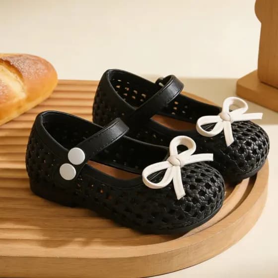 Crianças sapatos do bebê menina respirável tecido oco Mary Jane sandálias meninas verão fivela plana cinta único sapatos