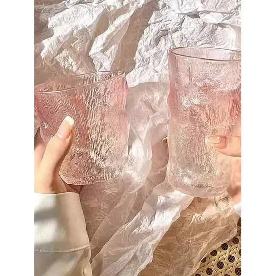 Copo de água de vidro de alta qualidade padrão glaciar vidro de uísque doméstico meninas high-End luz luxo ocidental vin