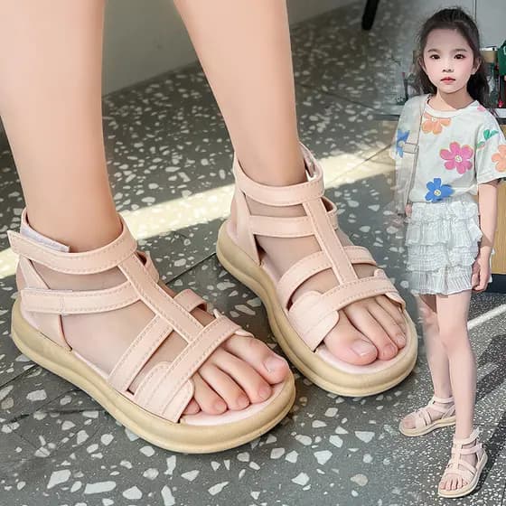 Meninas princesa sandálias 2026 verão novo estilo meninas de sola macia crianças antiderrapante médio grande crianças sa