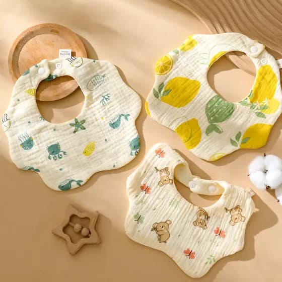 2 pacote bebê Saliva toalha de algodão puro babador recém-nascido pétala Crepe gaze à prova dwaterproof água bebê engros