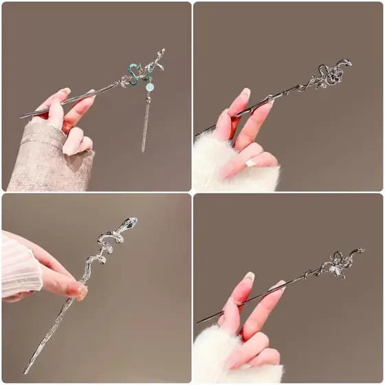 Novo estilo em forma de cobra hairpin Design moderno simples chinês High-End hairpin elegante acessórios de cabelo.