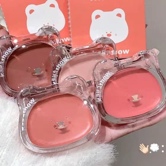 UTry Primeiro Uso Ursinho Brilho de Água Blush Creme Multiuso Baixa Saturação Natural Sol Vermelho Brilho de Água Cor de
