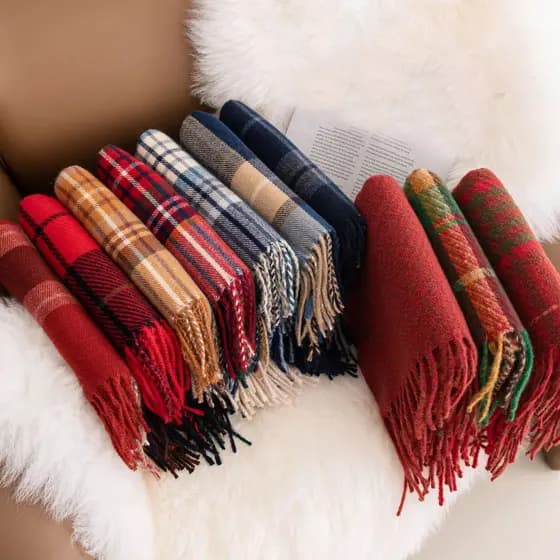 Cashmere sentir outono inverno ano novo xadrez cachecol estilo coreano atmosfera senhoras imitação cashmere Encore lenço