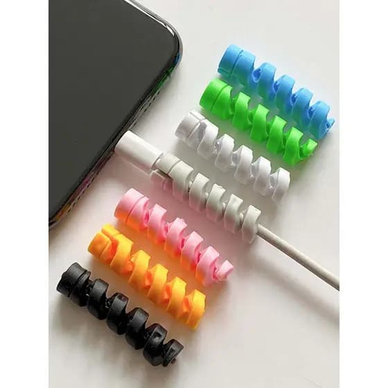 Cabo de dados em espiral, capa protetora, cabo de carregamento Universal para celular, anti-quebra, conector de carregad