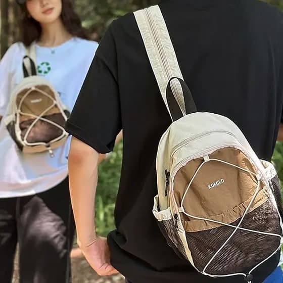 Multifuncional saco de peito das mulheres dos homens portátil ao ar livre pequena mochila caminhadas saco do mensageiro