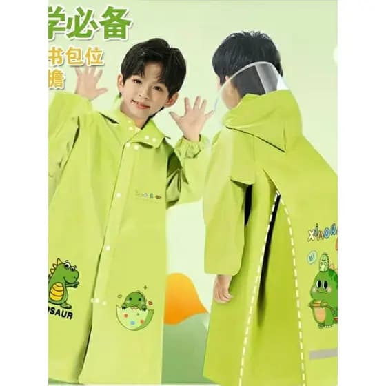 Capa de chuva infantil para meninos, capa de chuva portátil de corpo inteiro à prova d'água para bebês, estudantes duráv