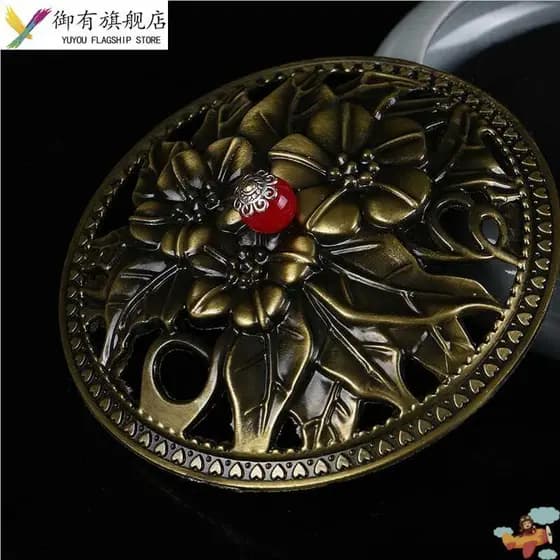 Capa de cobre com flor de peônia Tampa superior do queimador de aromaterapia Capa oca de Metal Capa antiga de três flore