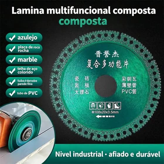 Disco de Corte 6 em 1 Diamantado Multifuncional 100mm Serra para Cerâmica Azulejo Metais PVC Esmerilhadeira