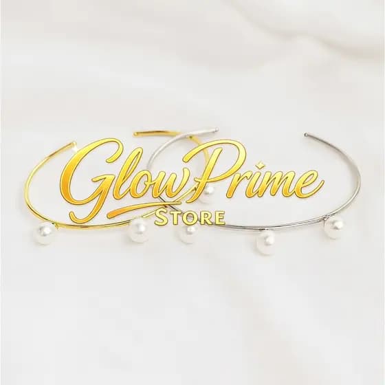 (V)Bracelete com Perolas Luxo Dourado e Prateado0U81