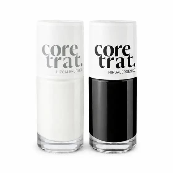 Kit Esmaltes Preto & Branco - Longa Duração e Efeito Gel Sem Cabine | Blant