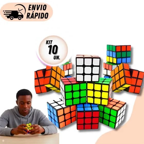KIT 10 ou 6 Cubo Mágico 5 x 5 x 5 Cm Clássico De Exercitar a Mente Para Adultos e Crianças Educativo Lembrancinha