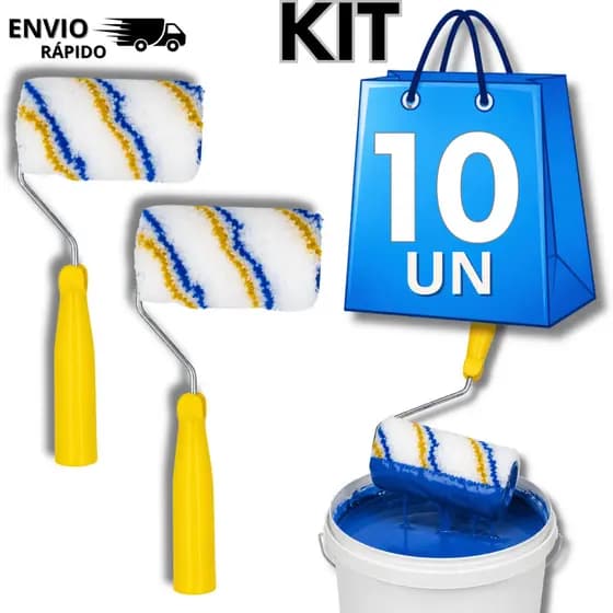 Rolinho Pintura Parede Porta Madeira Móveis Reforma Decoração casa tinta Verniz Esmalte Rolo 10cm Artesanato construcao