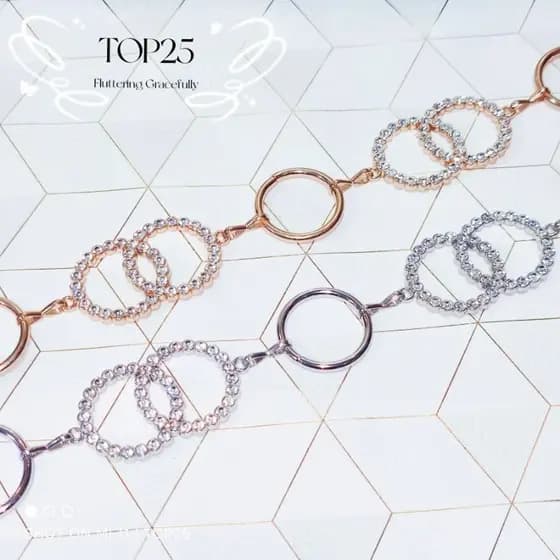 Estilo simples corrente de cintura de metal cinto de diamante vestido duplo O belt-T33