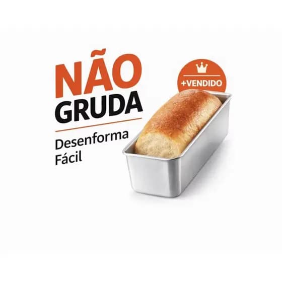 Forma de Pão Alumínio | Não Gruda com Unto | Desenforma Fácil | Resistente