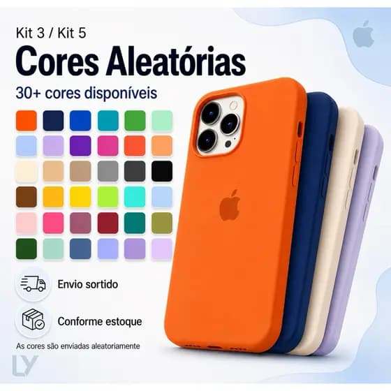 Oferta Relâmpago – Kit 3 ou 5 Capinhas iPhone Sortidas