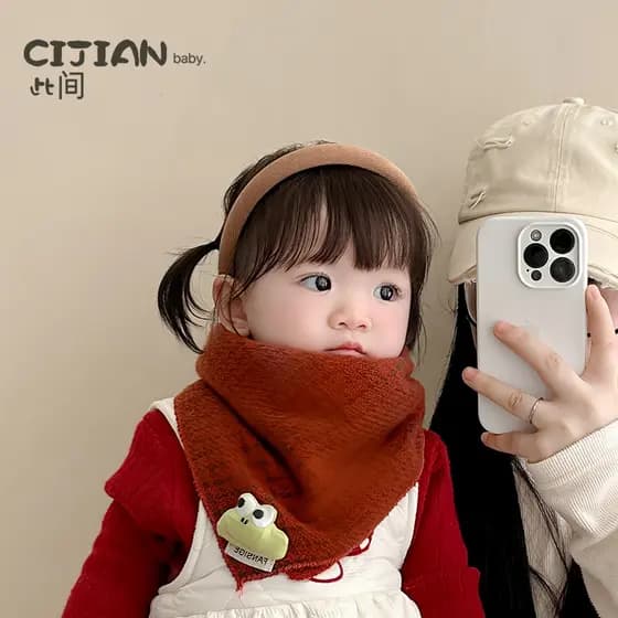 Crianças cachecol outono inverno bebê cachecol meninas meninos passeio engrossado quente triângulo cachecol infantil inv
