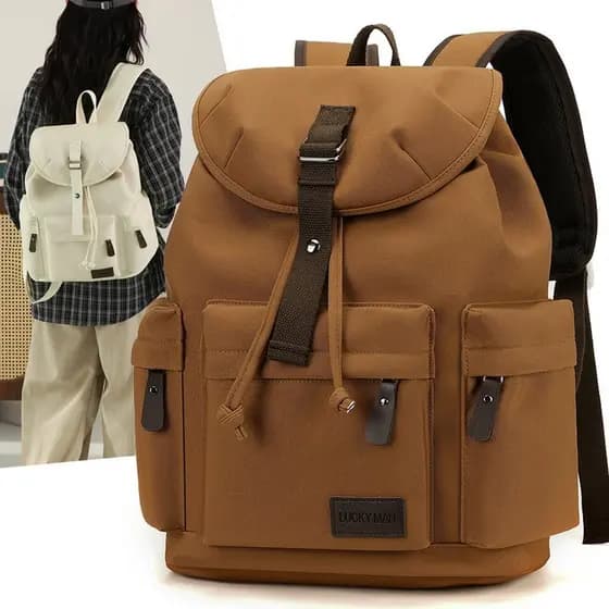 Mochila masculina simples All-Match grande capacidade computador mochila de viagem feminino estudantes do ensino médio e