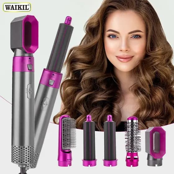 Rolo Modelador De Cabelo 5 Em 1 , Ferro Plano , Pente De Vento Quente , Fivela Interna Doméstica , Automático , Bastão D