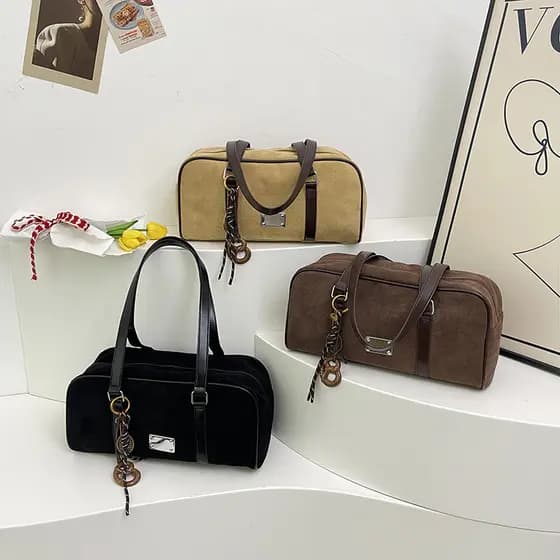 Bolsa Boston Feminina Bolsa de Boliche de Couro Brilhante Bolsa de Um Ombro Bolsa de Viagem de Grande Capacidade
